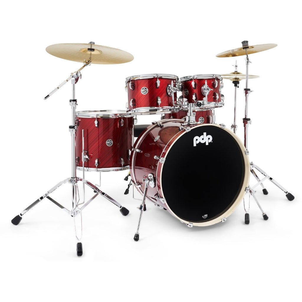 PDP Mainstage 5-Piece Complete Drum Set with Hardware and Cymbals - Twisted Cherry Acoustic Drums Sky Music