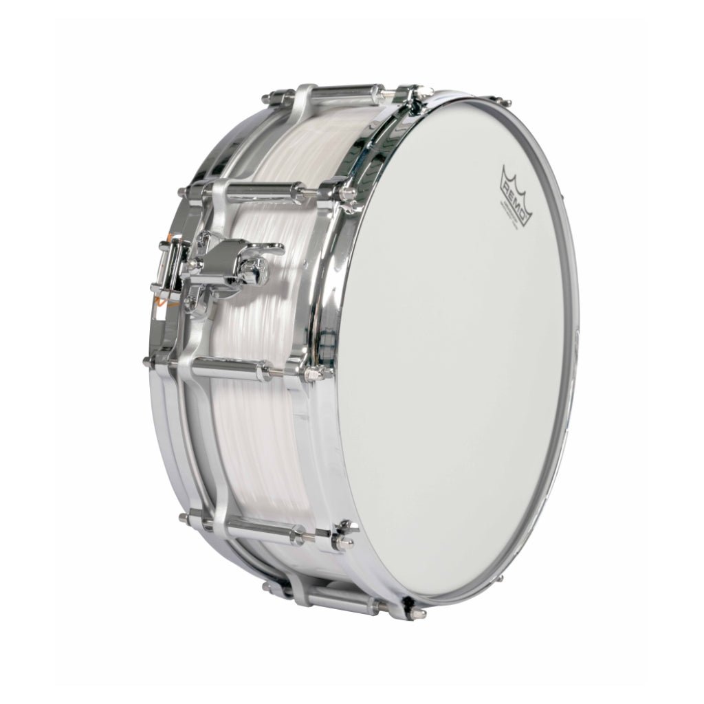 Pearl 14"x6.5" 75th Anniversary President Series Free Floater Phenolic Snare Drum - Pearl White Oyster Snare Drums Sky Music