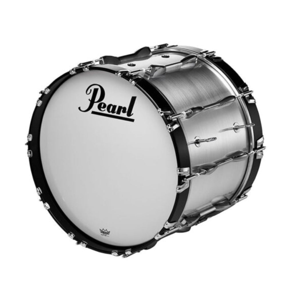 Pearl Championship Marching Bass Drum 18X14 Brushed Silver Acoustic Drums Sky Music
