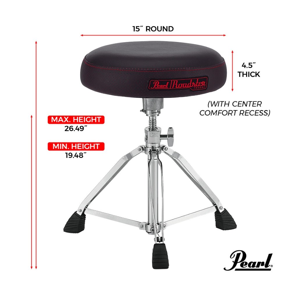Pearl D1500 15" Vented Round Blue Cloth Drum Throne Drum Hardware Sky Music