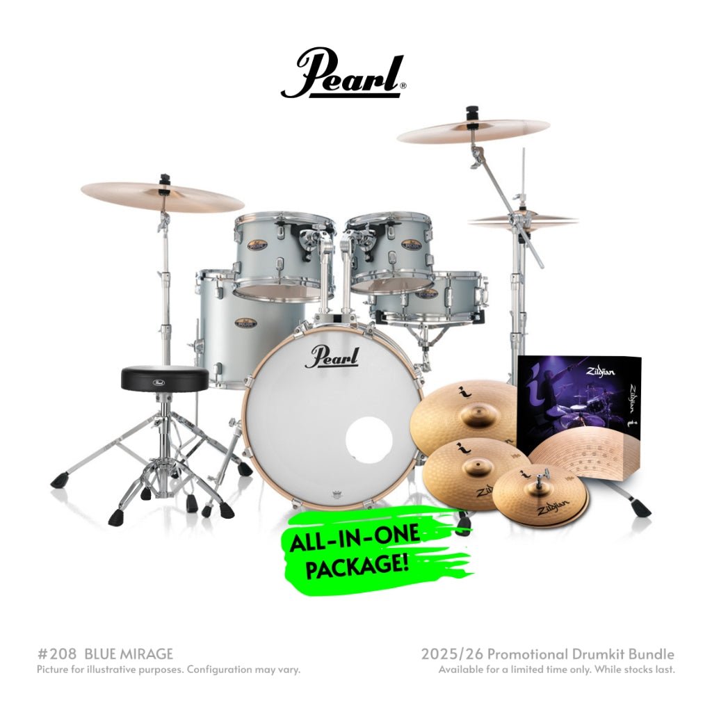 Pearl Decade Maple 5pc 20" Fusion Increda-Bundle Drum Kit - Blue Mirage Acoustic Drums Sky Music