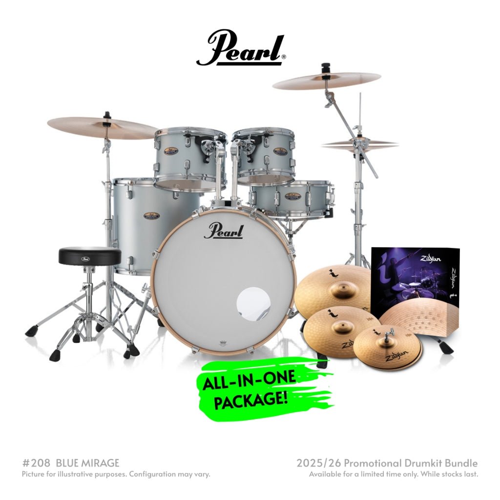 Pearl Decade Maple 5pc 22" Fusion Increda-Bundle Drum Kit - Blue Mirage Acoustic Drums Sky Music