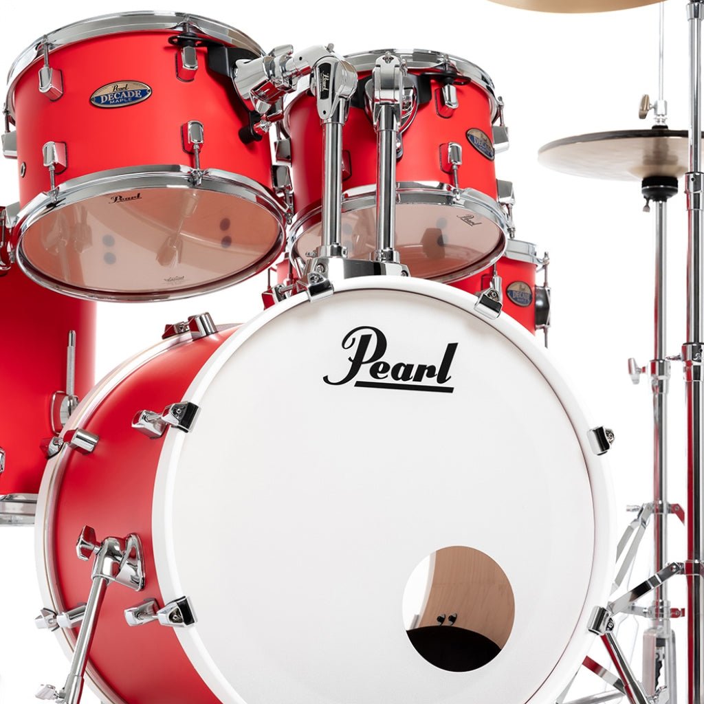 Pearl Decade Maple 5pc 22" Fusion Increda-Bundle Drum Kit - Matte Racing Red Acoustic Drums Sky Music