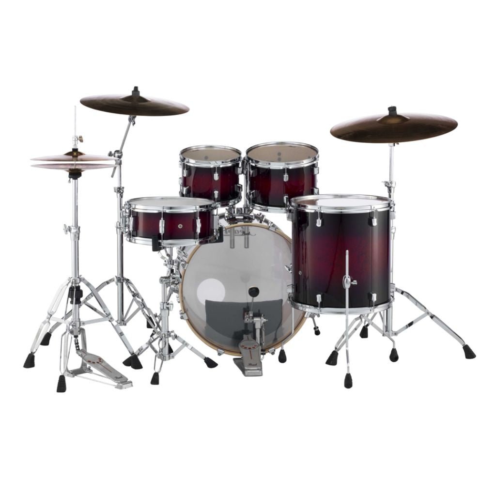 Pearl Decade Maple 5pc 22" Fusion Plus Increda-Bundle Drum Kit - Gloss Deep Red Burst Acoustic Drums Sky Music