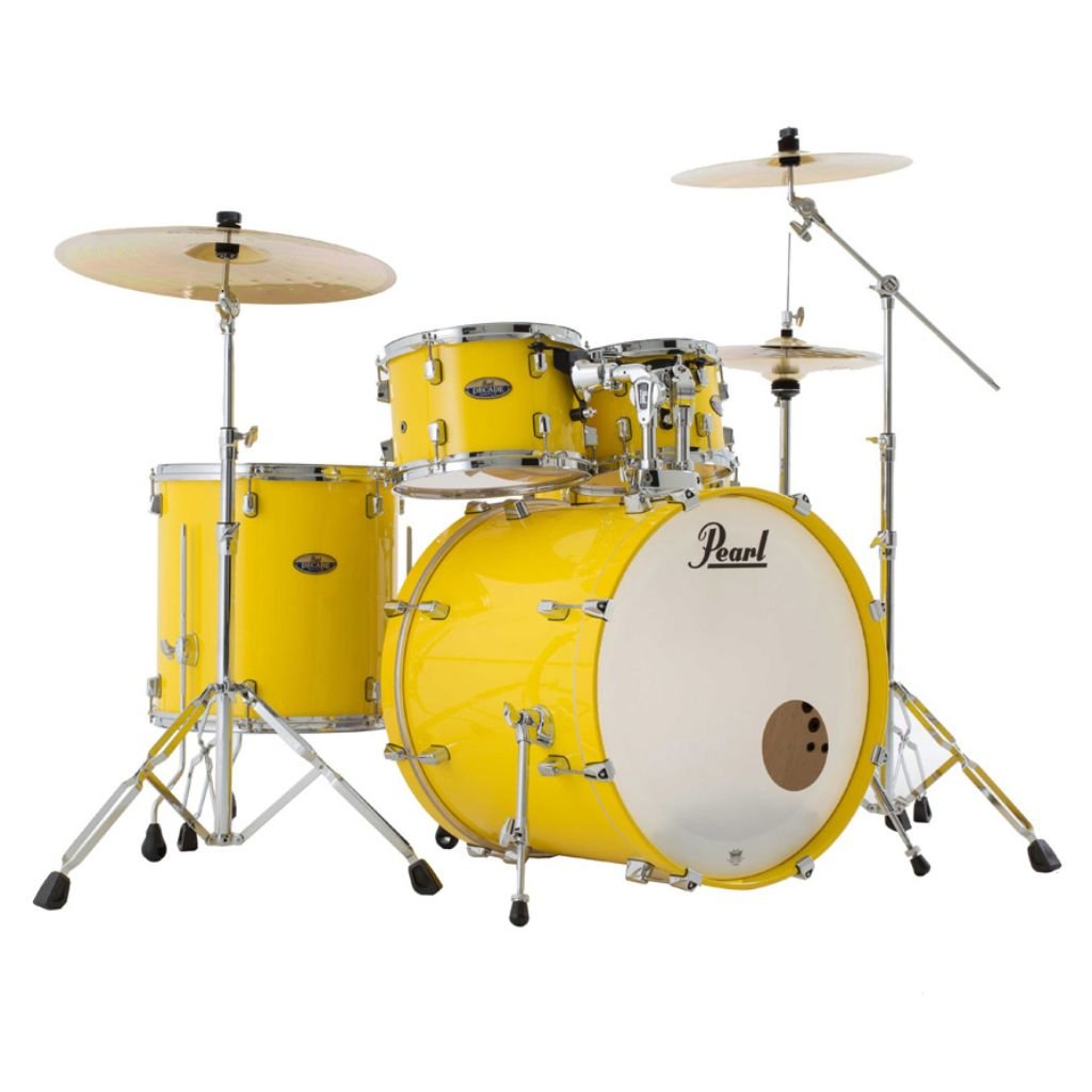 Pearl Decade Maple 5pc 22" Fusion Plus Increda-Bundle Drum Kit - Solid Yellow Acoustic Drums Sky Music