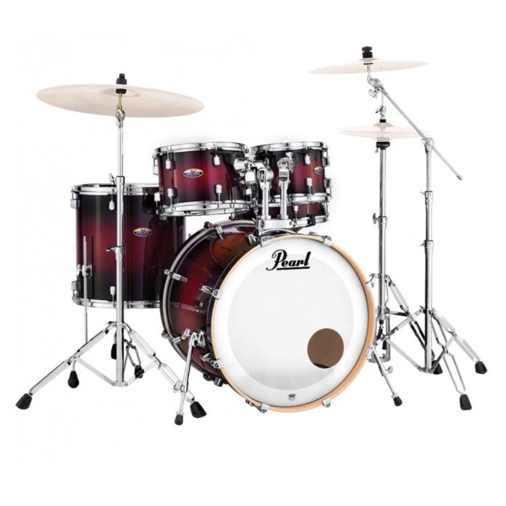Pearl Decade Maple DMP925SP/C 5-piece Shell Pack with Hardware - Gloss Deep Red Burst Acoustic Drums Sky Music