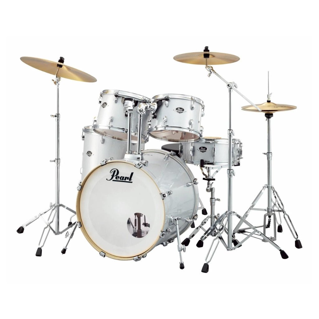 Pearl Export 22" EXX Fusion Plus Drum Kit Package with Zildjian Cymbals & Hardware - Arctic Sparkle Acoustic Drums Sky Music