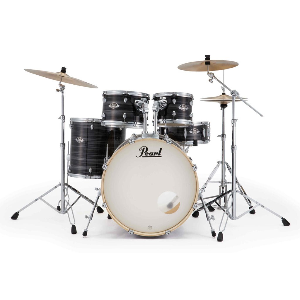 Pearl Export Plus 5pc 22" Fusion Plus Drum Kit with Pearl Cymbals - Graphite Silver Twist Acoustic Drums Sky Music