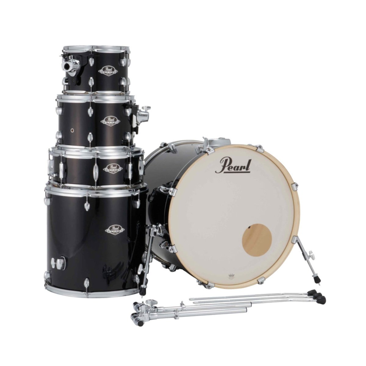 Pearl Export Plus 5pc 22" Fusion Plus Drum Kit with Pearl Cymbals - Jet Black Acoustic Drums Sky Music
