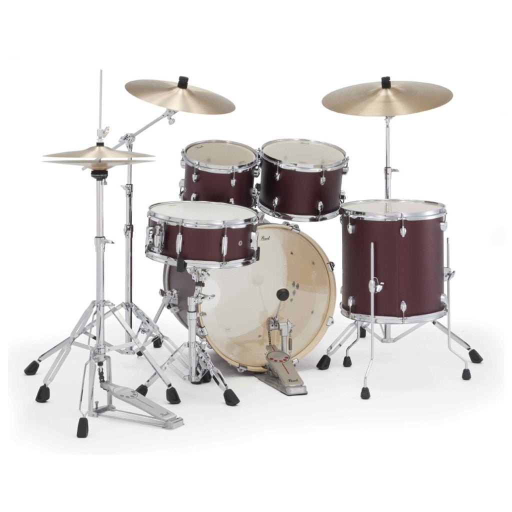 Pearl Export-PLUS Promo Drum Kit Package 20/10/12/14 - Satin Scarlet Acoustic Drums Sky Music