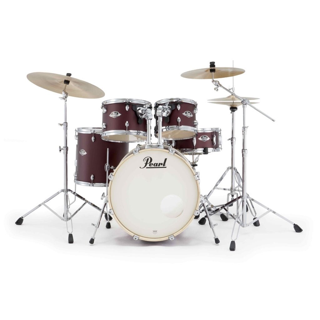 Pearl Export-PLUS Promo Drum Kit Package 20/10/12/14 - Satin Scarlet Acoustic Drums Sky Music