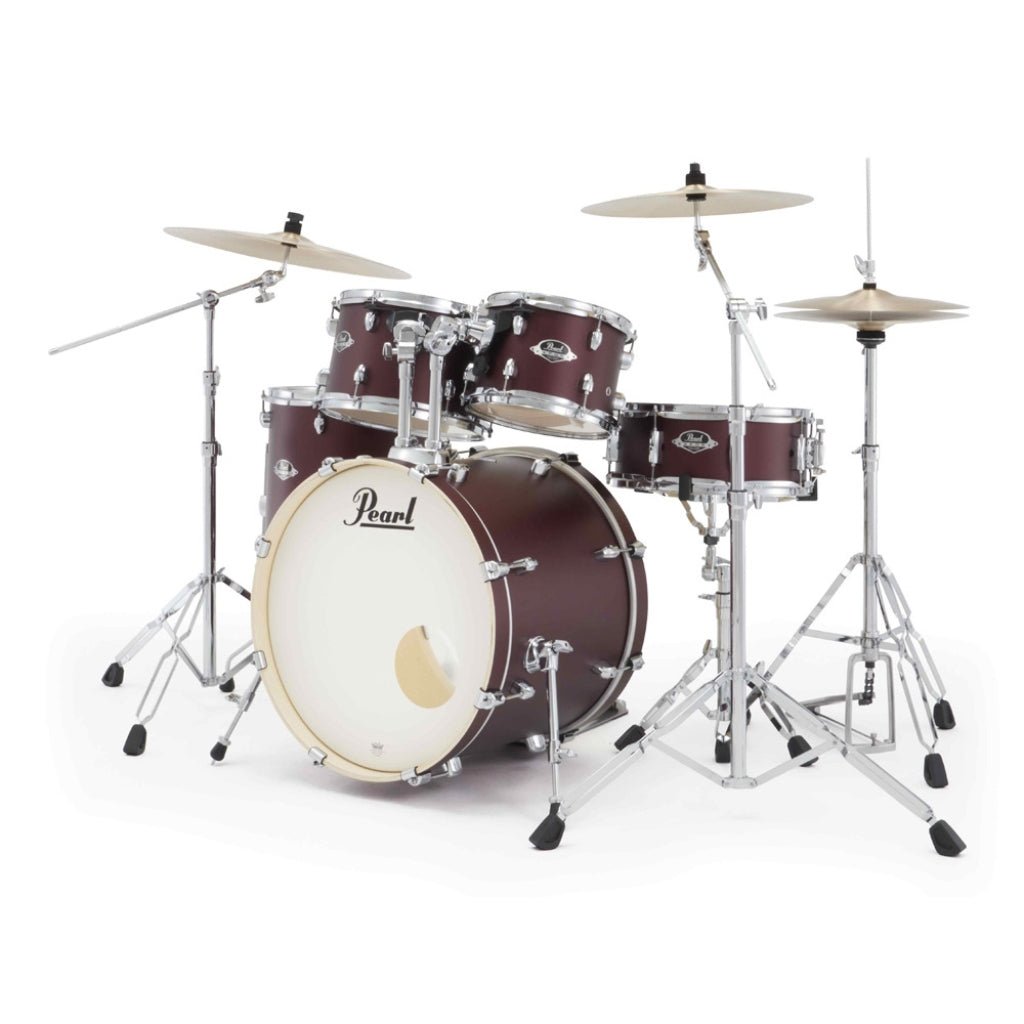 Pearl Export-PLUS Promo Drum Kit Package 20/10/12/14 - Satin Scarlet Acoustic Drums Sky Music