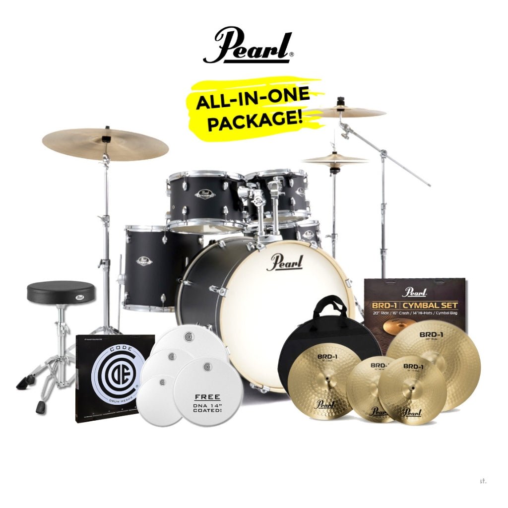 Pearl Export-PLUS Promo Drum Kit Package 22/10/12/14 - Graphite Slate Acoustic Drums Sky Music