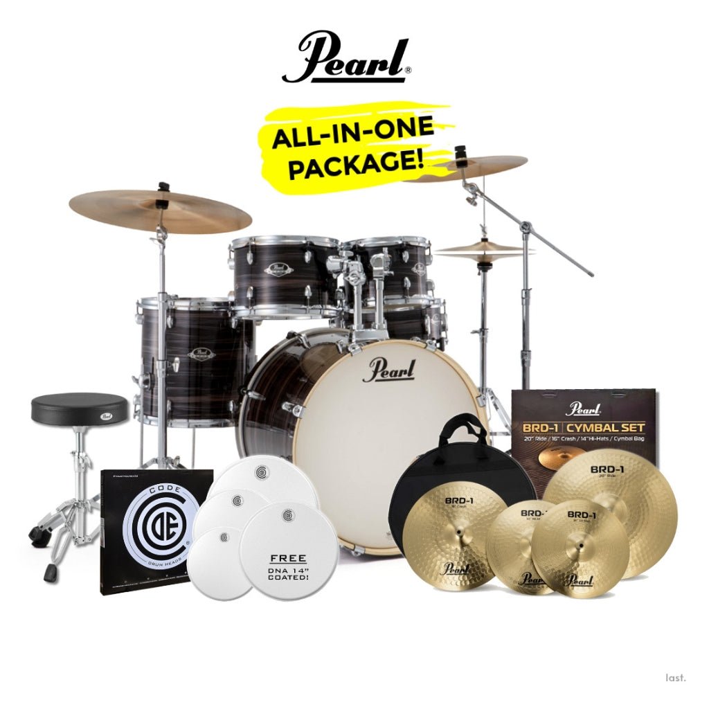 Pearl Export-PLUS Promo Drum Kit Package 22/10/12/14 - Metallic Amethyst Twist Acoustic Drums Sky Music