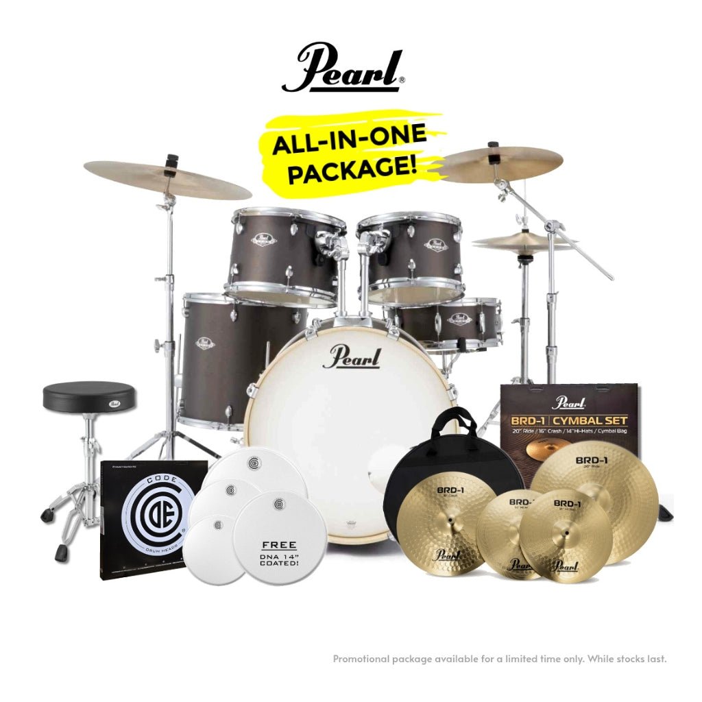 Pearl Export-PLUS Promo Drum Kit Package 22/12/13/16 - Brushed Bronze Acoustic Drums Sky Music