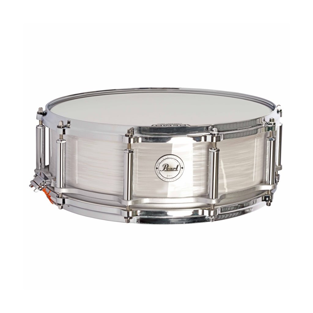 Pearl Limited Edition 75th Anniversary 14X5 Free Floater Phenolic Snare Drum in Pearl White Oyster Snare Drums Sky Music