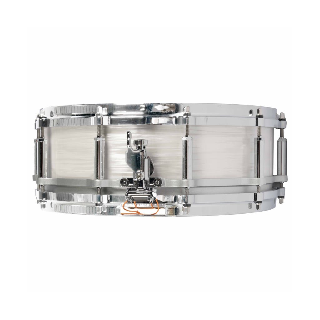 Pearl Limited Edition 75th Anniversary 14X5 Free Floater Phenolic Snare Drum in Pearl White Oyster Snare Drums Sky Music