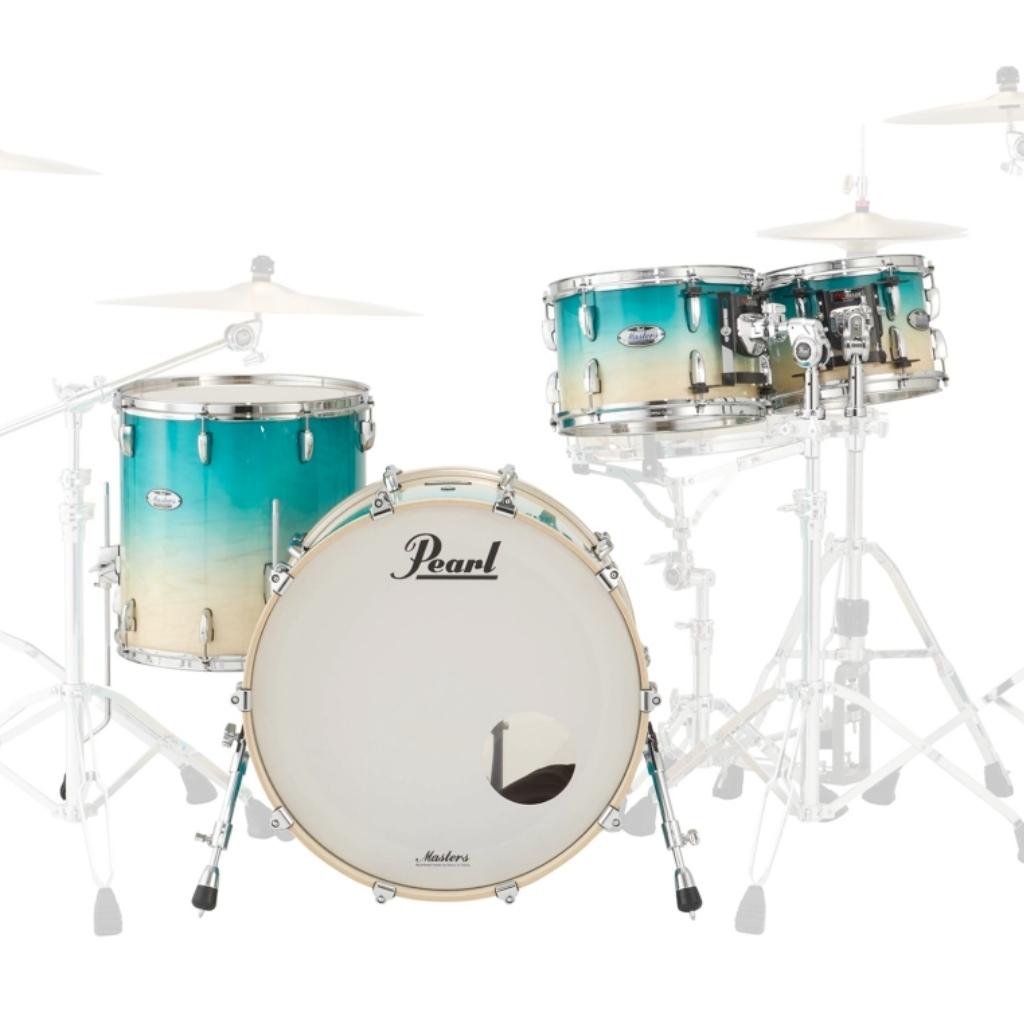 Pearl Master Maple Complete 4-Piece Shell Pack (10 x 7TT, 12 x 8TT, 16 x 16FT, 22 x 18BD) - Aquamarine Acoustic Drums Sky Music