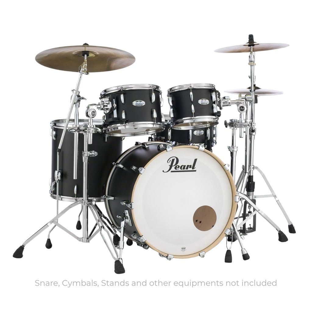 Pearl Masters Maple 4-piece Shell Pack - Matte Black Mist Acoustic Drums Sky Music