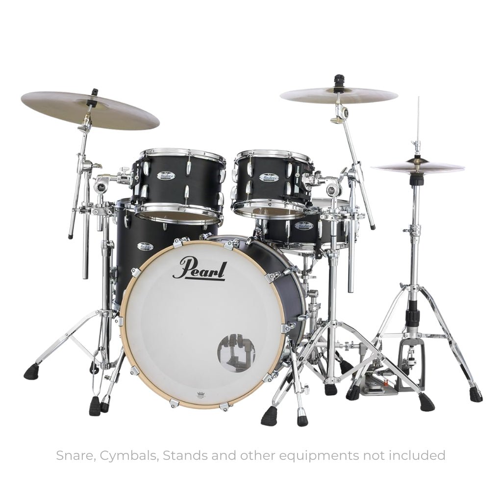 Pearl Masters Maple 4-piece Shell Pack - Matte Black Mist Acoustic Drums Sky Music