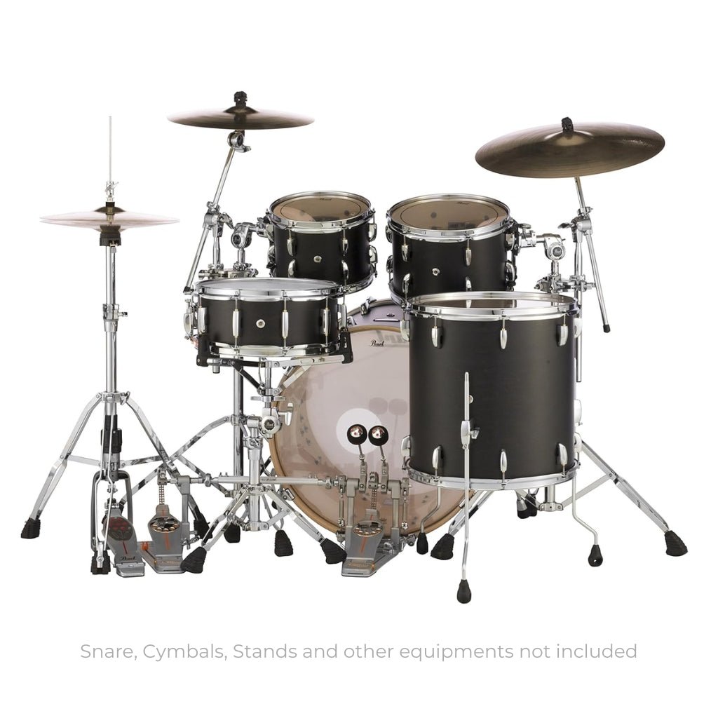 Pearl Masters Maple 4-piece Shell Pack - Matte Black Mist Acoustic Drums Sky Music