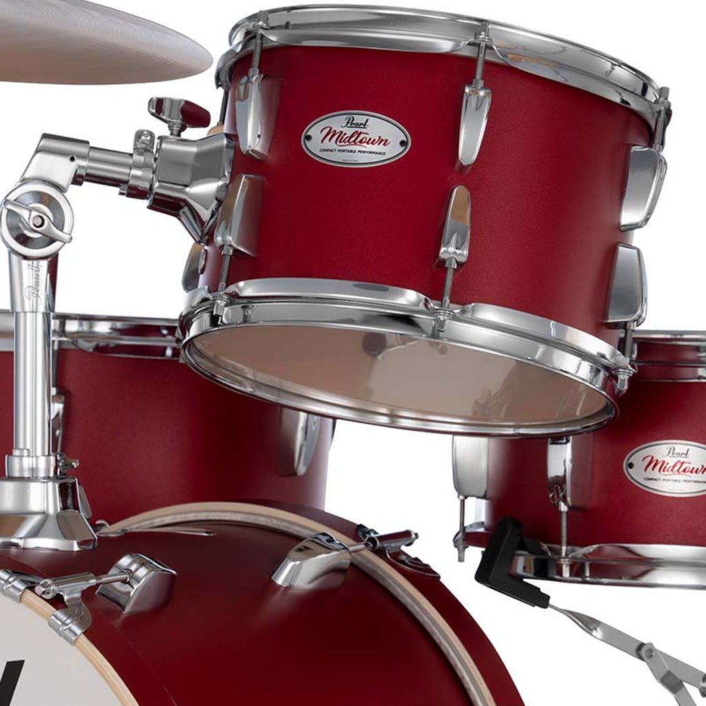 Pearl Midtown 4-pc Compact Drum Set w/Hardware - Matte Red Acoustic Drums Sky Music