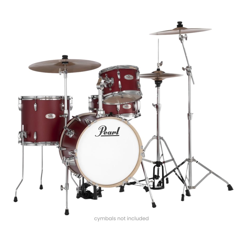 Pearl Midtown Series MT564C747 4-piece Drum Set with Hardware - Matte Red Acoustic Drums Sky Music