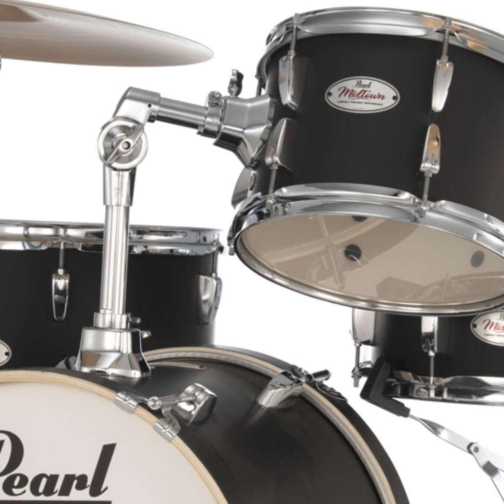 Pearl Midtown Series MT564C752 4-piece Drum Set with Hardware - Matte Black Acoustic Drums Sky Music