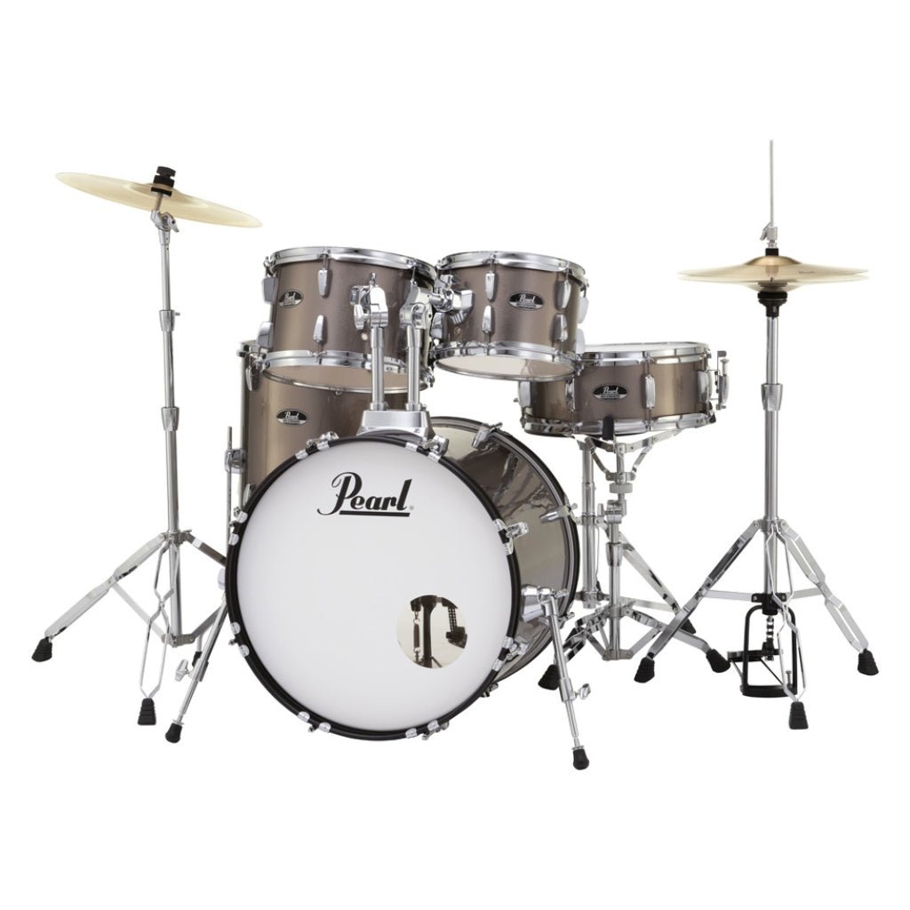 Pearl Roadshow 20" 5pc Fusion Drum Kit with Hardware and Cymbals - Bronze Metallic Acoustic Drums Sky Music