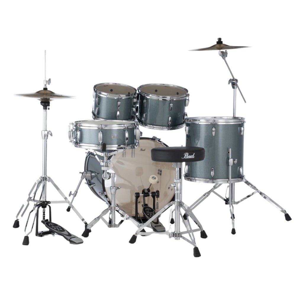 Pearl Roadshow 20" 5pc Fusion Drum Kit with Hardware and Cymbals - Charcoal Metallic Acoustic Drums Sky Music