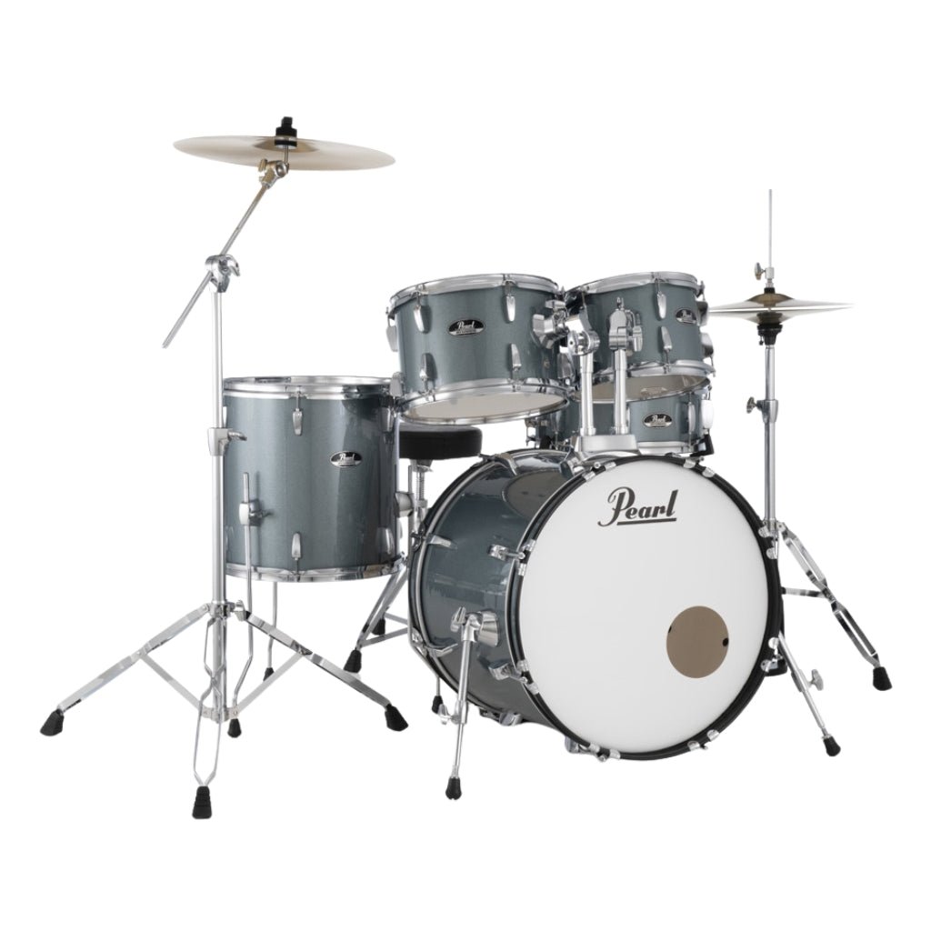 Pearl Roadshow 20" 5pc Fusion Drum Kit with Hardware and Cymbals - Charcoal Metallic Acoustic Drums Sky Music
