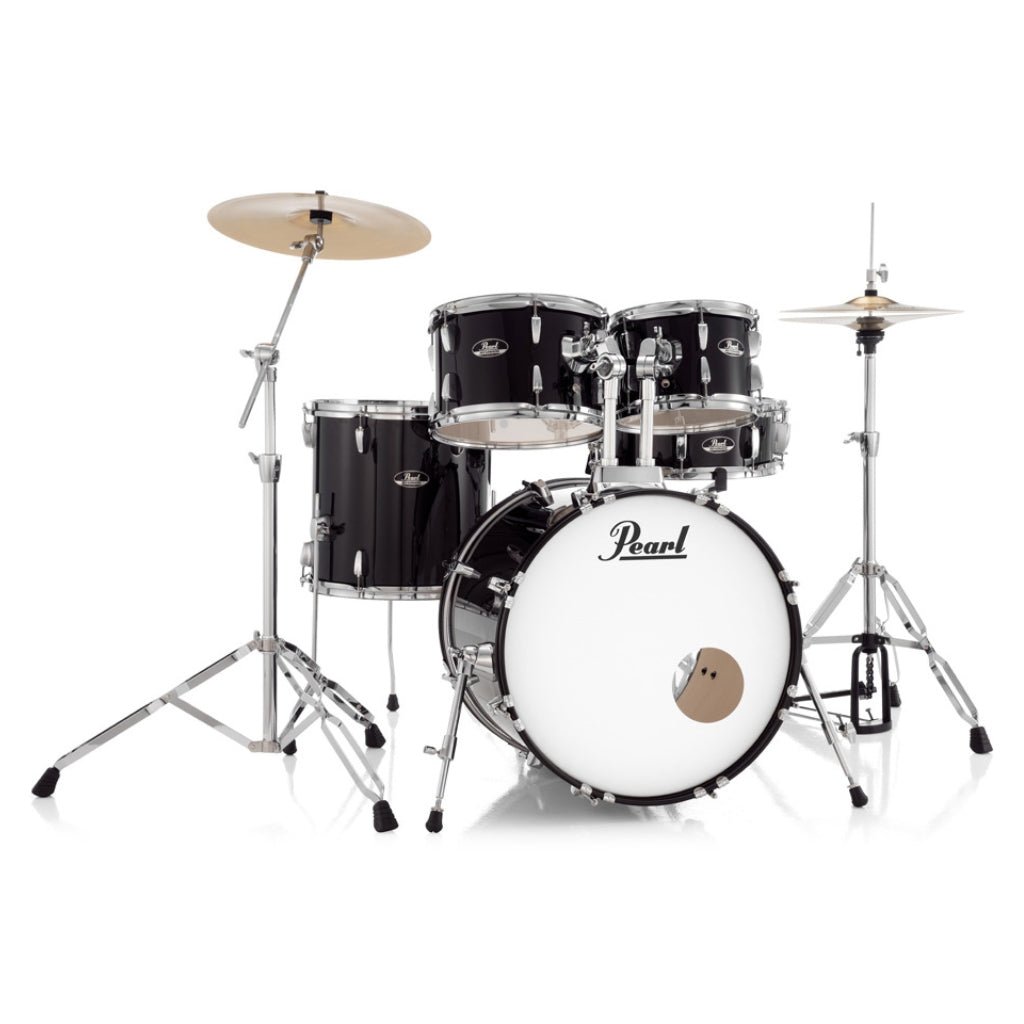 Pearl Roadshow 20" 5pc Fusion Drum Kit with Hardware and Cymbals - Jet Black Acoustic Drums Sky Music