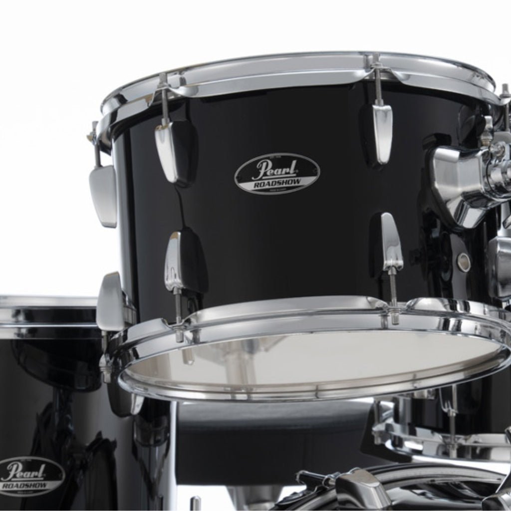 Pearl Roadshow 20" 5pc Fusion Drum Kit with Hardware and Cymbals - Jet Black Acoustic Drums Sky Music