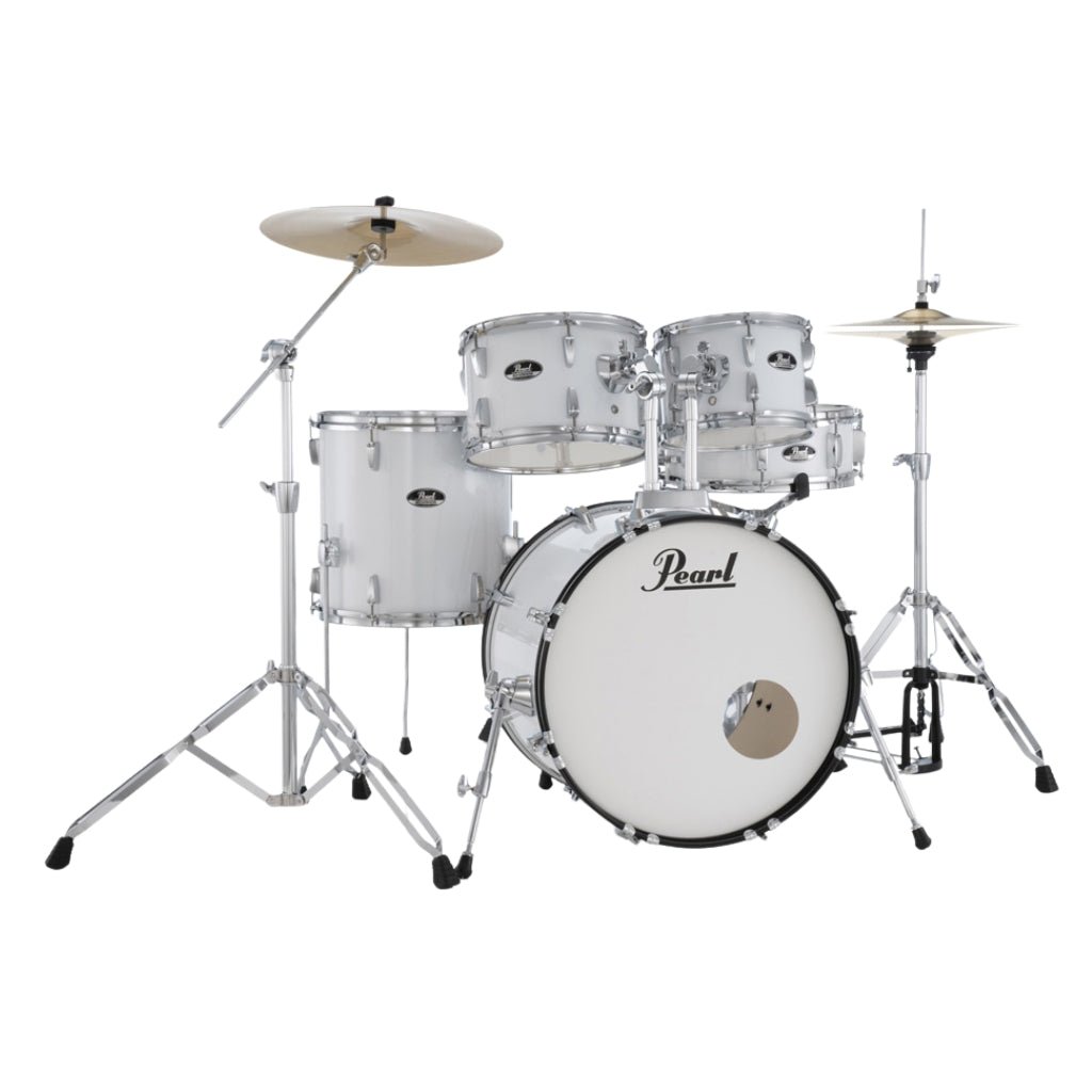 Pearl Roadshow 20" 5pc Fusion Drum Kit with Hardware and Cymbals - Pure White Acoustic Drums Sky Music