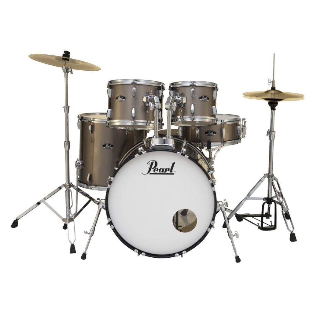 Pearl Roadshow 22" 5pc Drum Kit Package with Cymbals - Bronze Metallic Acoustic Drums Sky Music