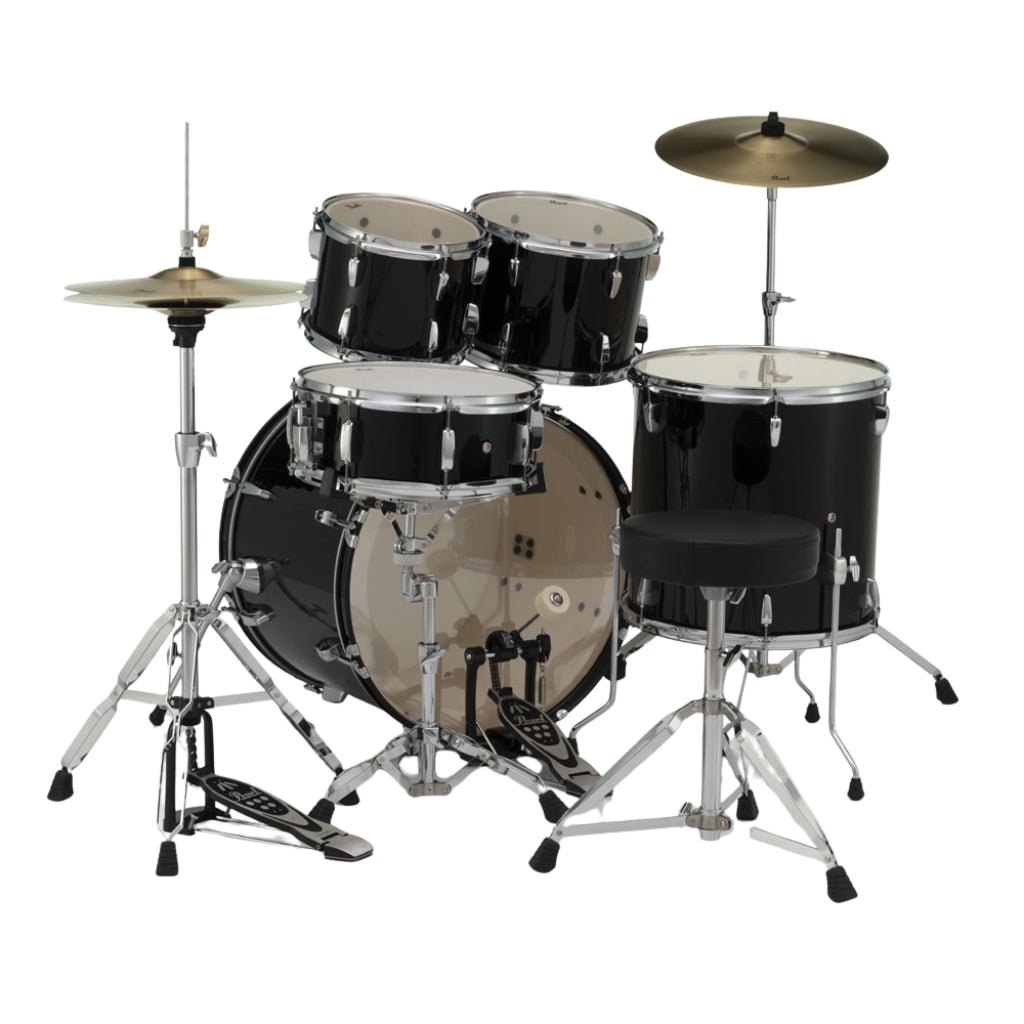 Pearl Roadshow 22" 5pc Drum Kit Package with Cymbals - Jet Black Acoustic Drums Sky Music