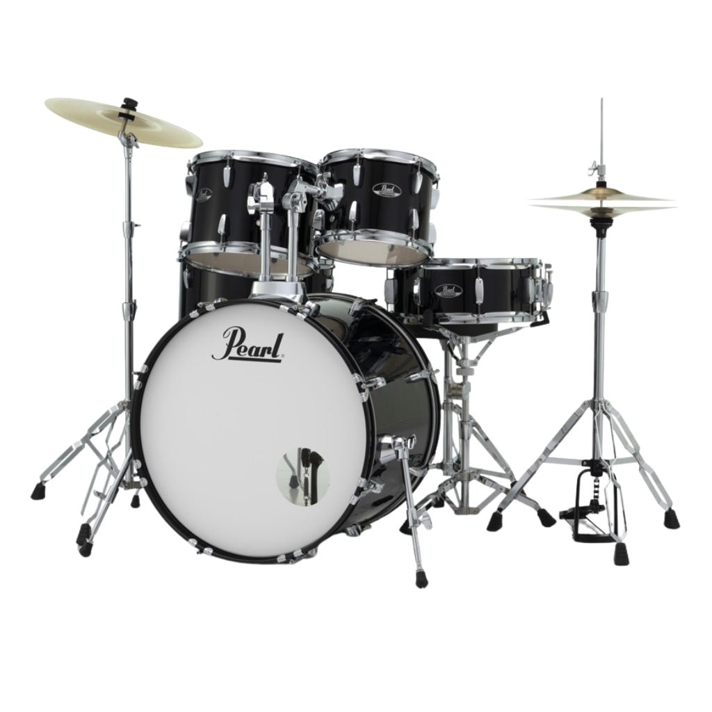 Pearl Roadshow 22" 5pc Drum Kit Package with Cymbals - Jet Black Acoustic Drums Sky Music