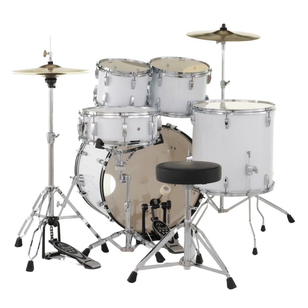 Pearl Roadshow 22" 5pc Drum Kit Package with Cymbals - Pure White Acoustic Drums Sky Music
