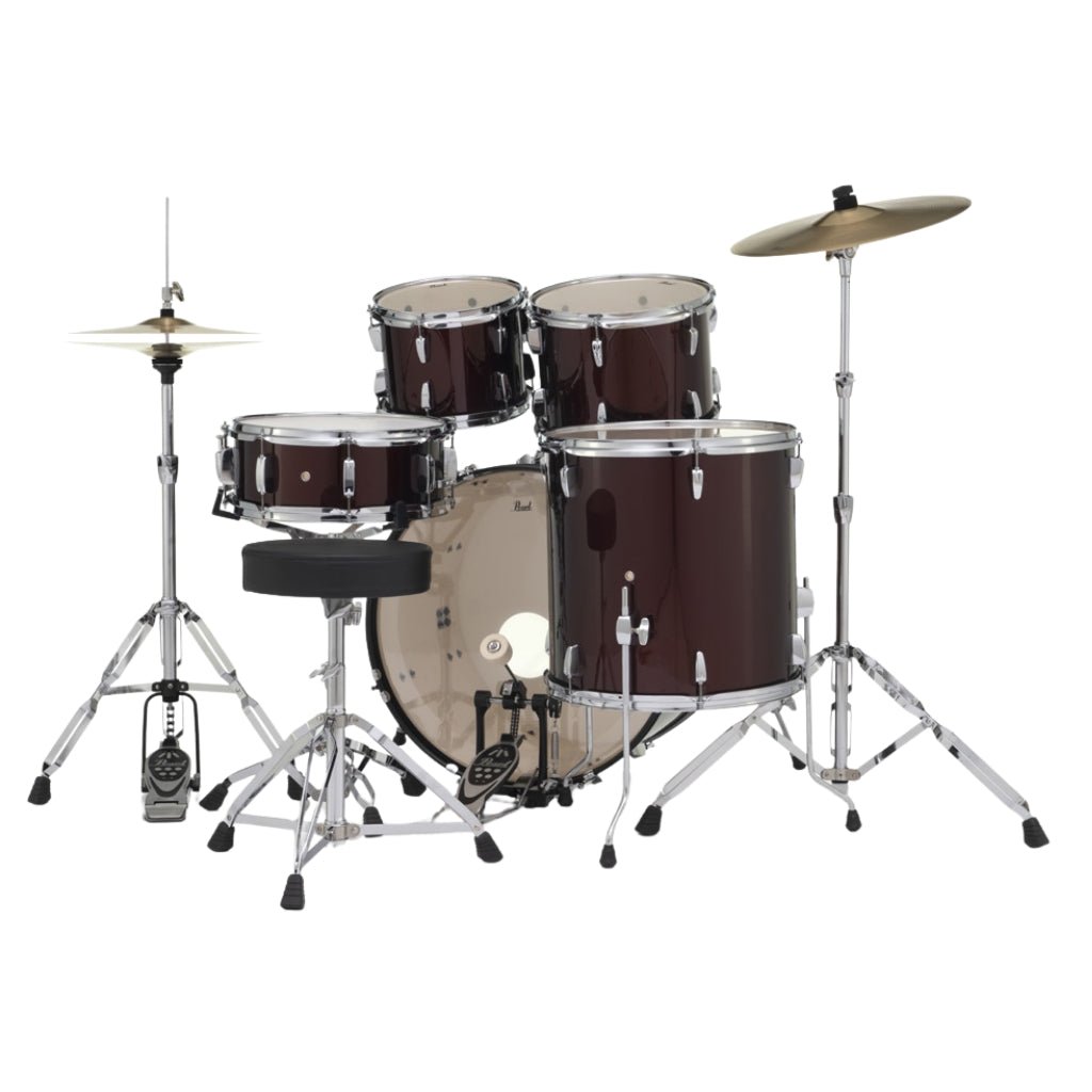 Pearl Roadshow 22" 5pc Drum Kit Package with Cymbals - Red Wine Acoustic Drums Sky Music