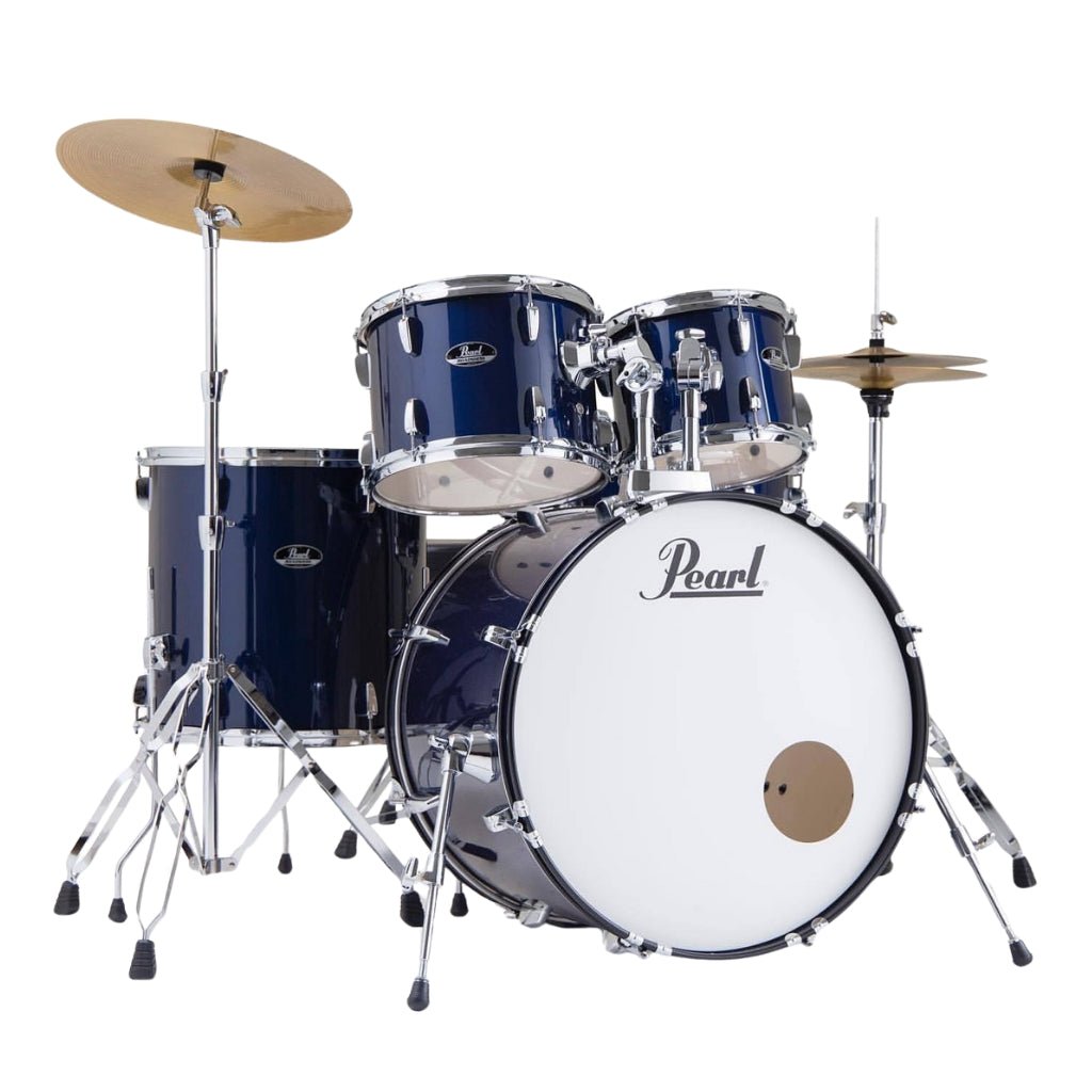 Pearl Roadshow 5-PC Drum Kit w/Hardware & Cyms 20/10/12/14 - Royal Blue Metallic Acoustic Drums Sky Music