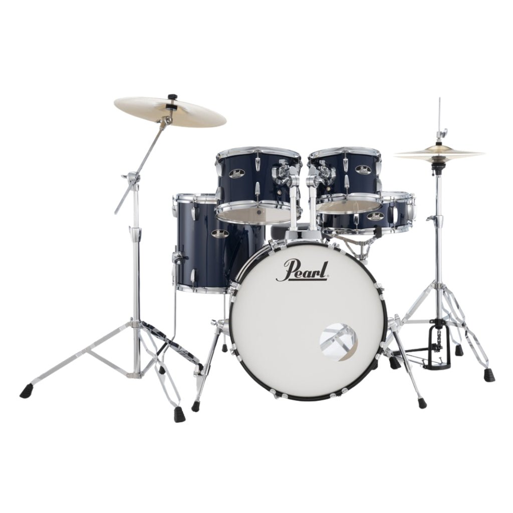 Pearl Roadshow 5-PC Drum Kit w/Hardware & Cyms 20/10/12/14 - Royal Blue Metallic Acoustic Drums Sky Music