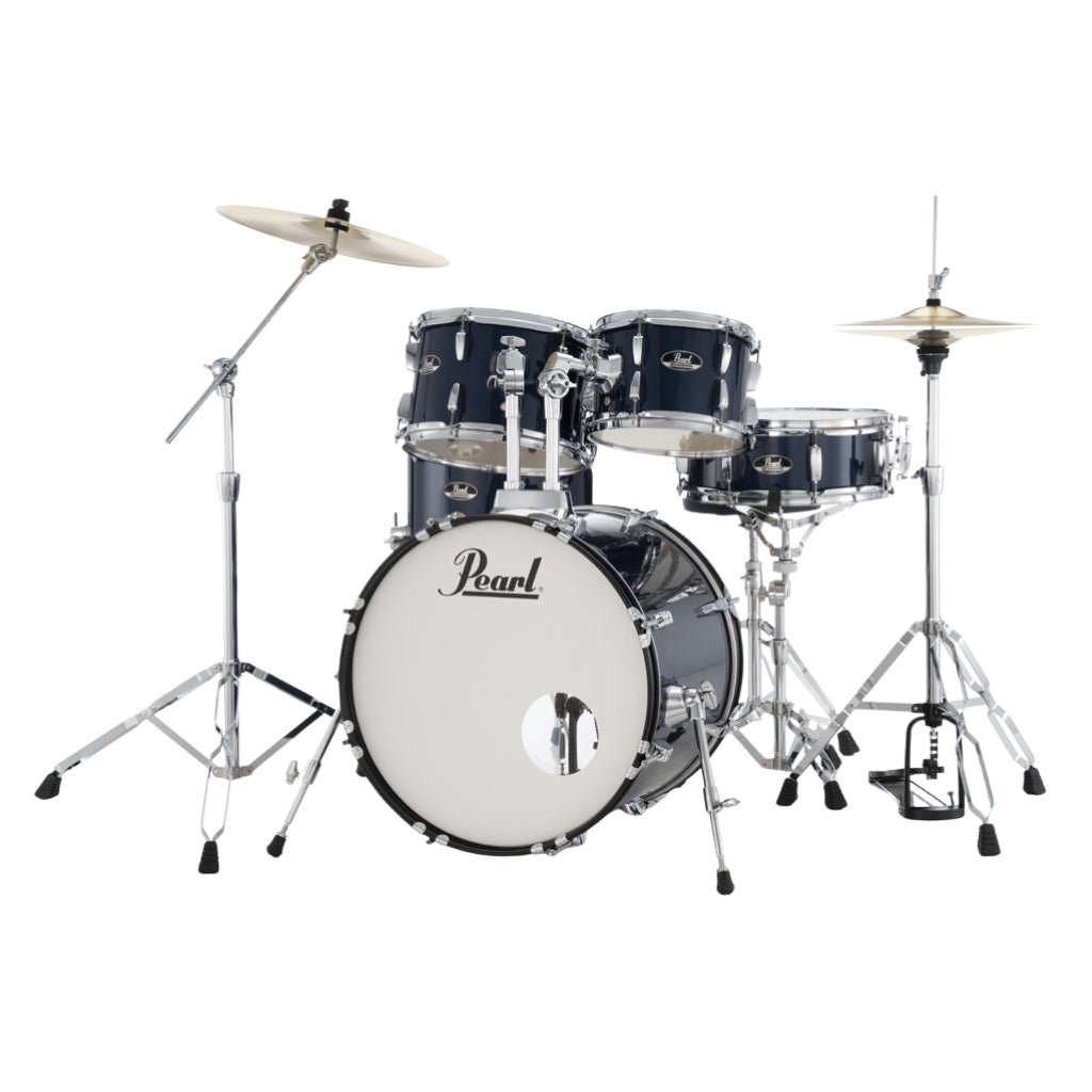 Pearl Roadshow 5-PC Drum Kit w/Hardware & Cyms 20/10/12/14 - Royal Blue Metallic Acoustic Drums Sky Music