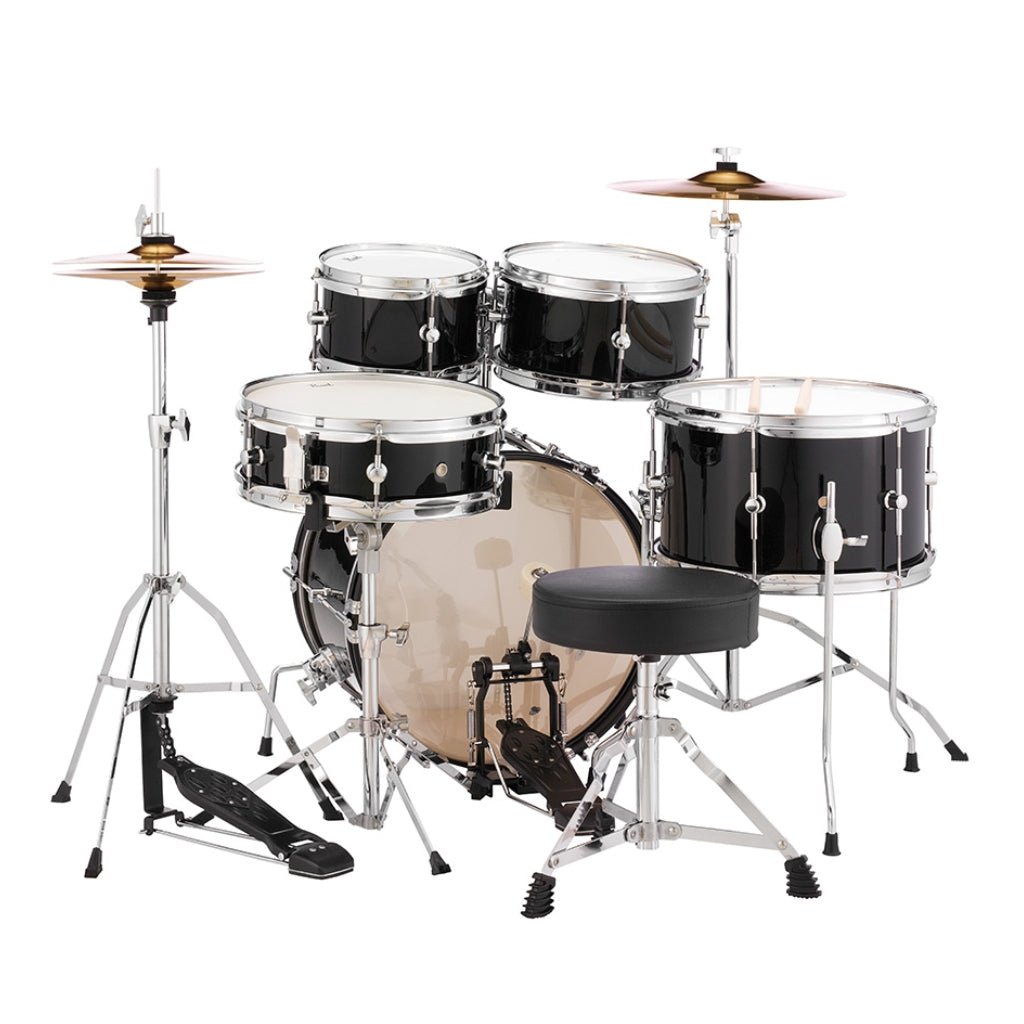 Pearl Roadshow Junior 5pc Drum Kit with Hardware - Jet Black Acoustic Drums Sky Music