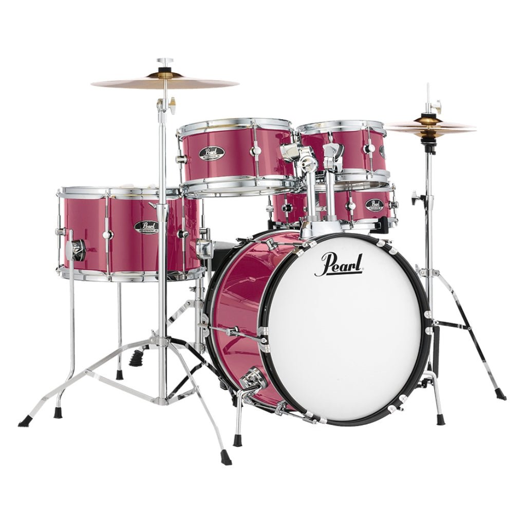 Pearl Roadshow Junior 5pc Drum Kit with Hardware - Pink Metallic Acoustic Drums Sky Music