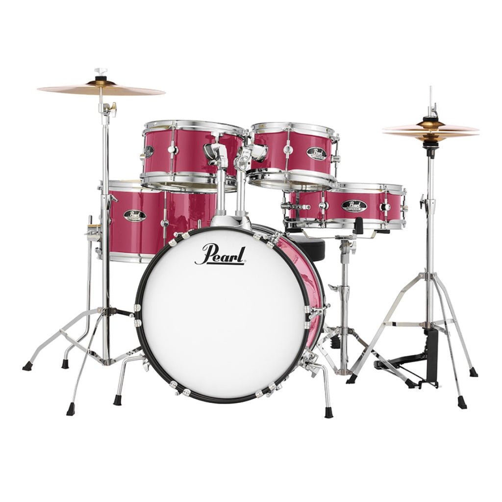 Pearl Roadshow Junior 5pc Drum Kit with Hardware - Pink Metallic Acoustic Drums Sky Music
