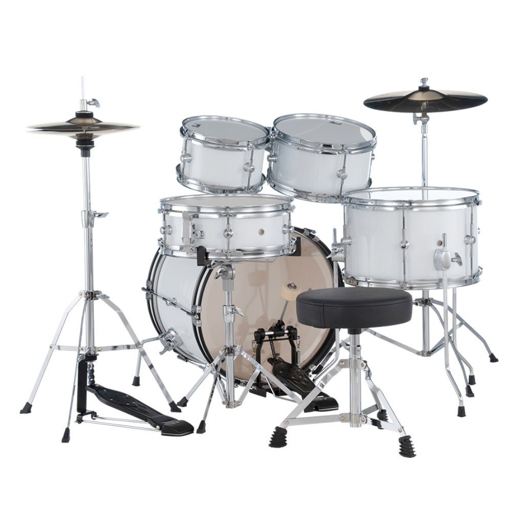 Pearl Roadshow Junior 5pc Drum Kit with Hardware - Pure White Acoustic Drums Sky Music