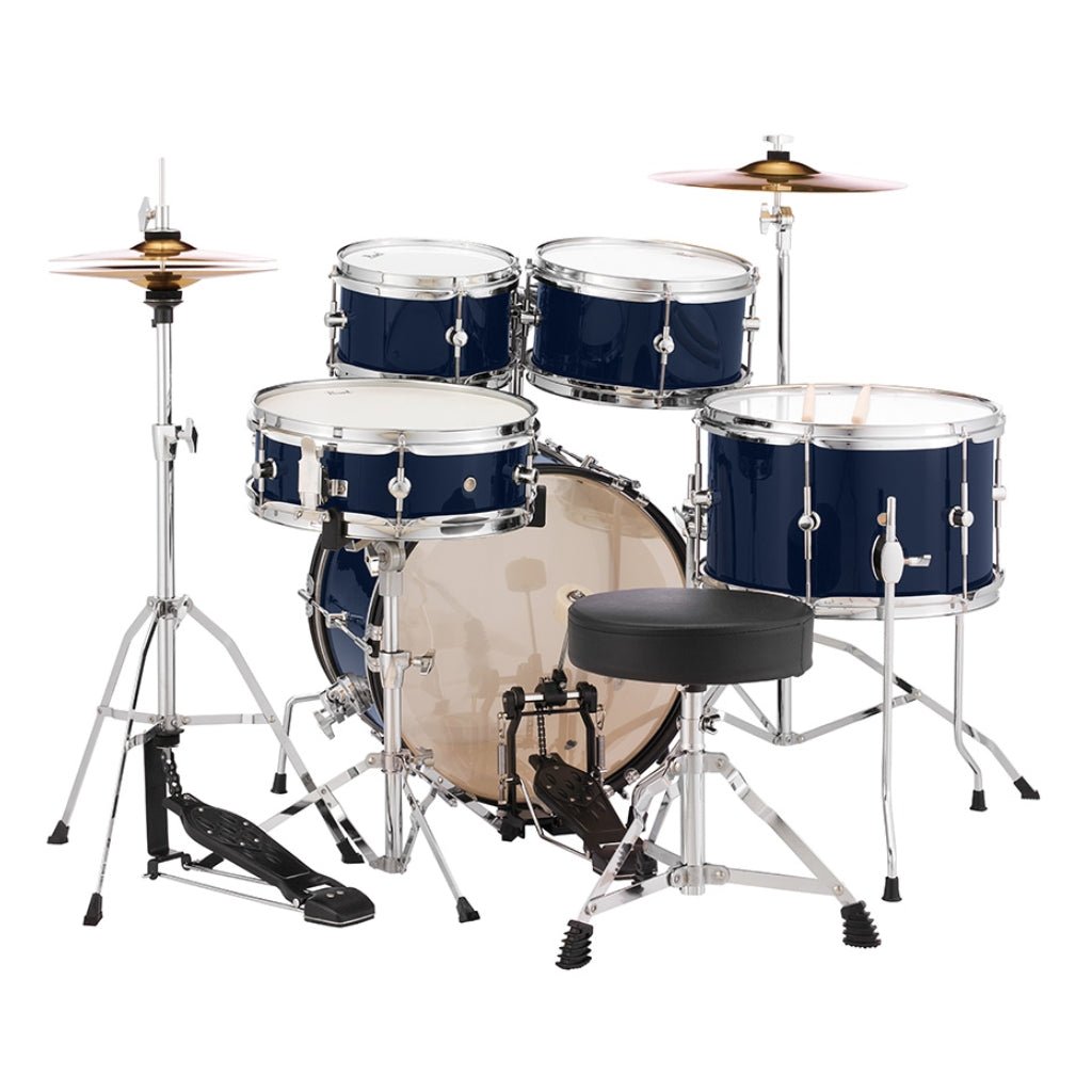 Pearl Roadshow Junior 5pc Drum Kit with Hardware - Royal Blue Metallic Acoustic Drums Sky Music