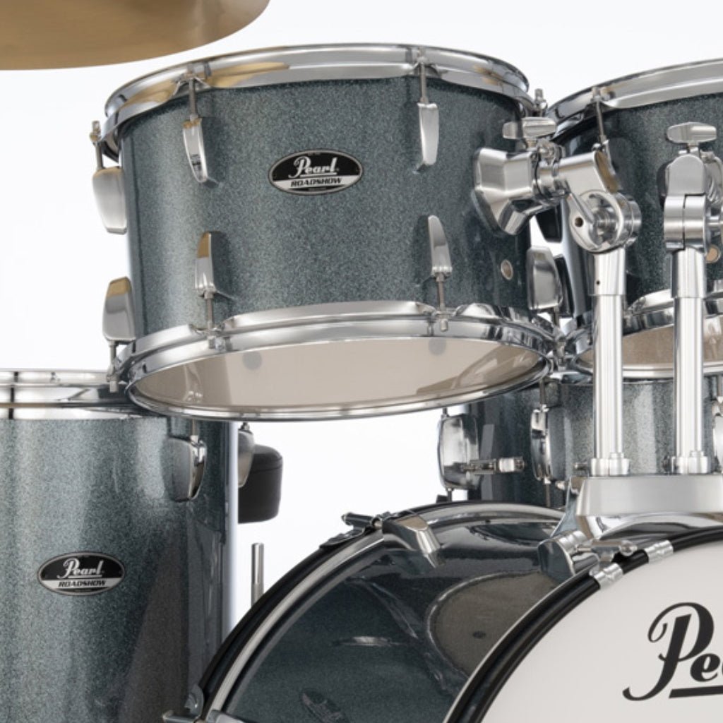 Pearl Roadshow-Plus 5pc 20" with BRD-1 Cymbals Drum Package - Aqua Blue Glitter Acoustic Drums Sky Music