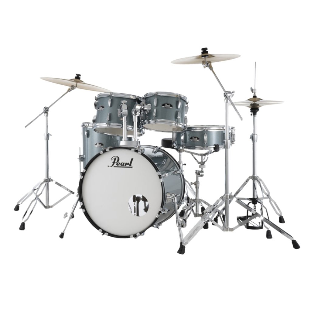 Pearl Roadshow-Plus 5pc 20" with BRD-1 Cymbals Drum Package - Aqua Blue Glitter Acoustic Drums Sky Music