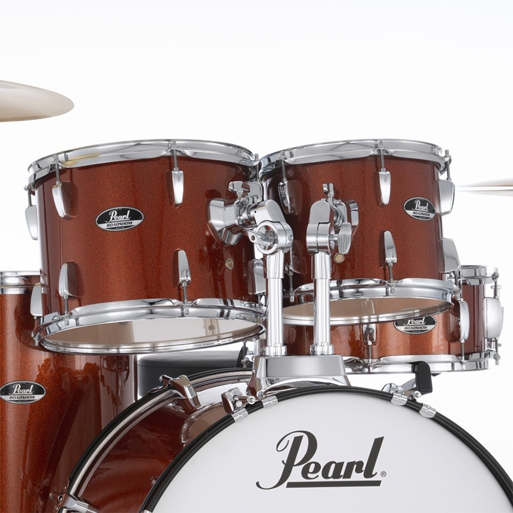 Pearl Roadshow-PLUS 5pc 22" Drum Package with Pearl Cymbals - Burnt Orange Sparkle Acoustic Drums Sky Music